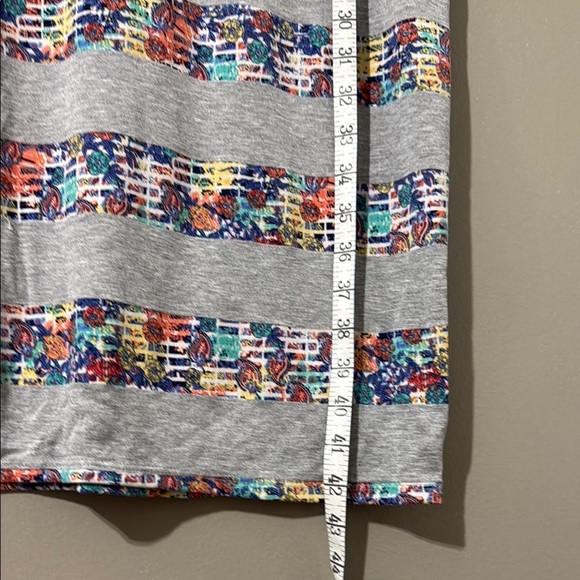 LuLaRoe Gray Midi Sheath Dress Short Sleeve Crew Neck - Picture 4 of 6